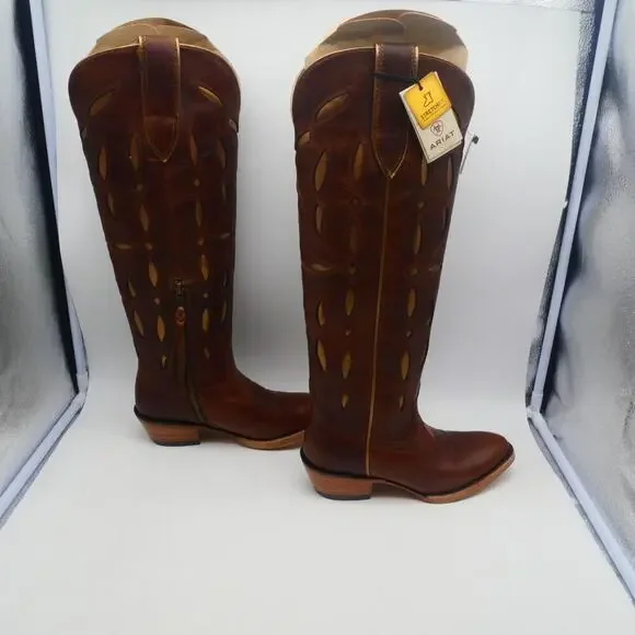 NEW Ariat Women’s 5.5 Saylor Stretchfit Boots Tall Chic Brown Leather - Picture 9 of 15